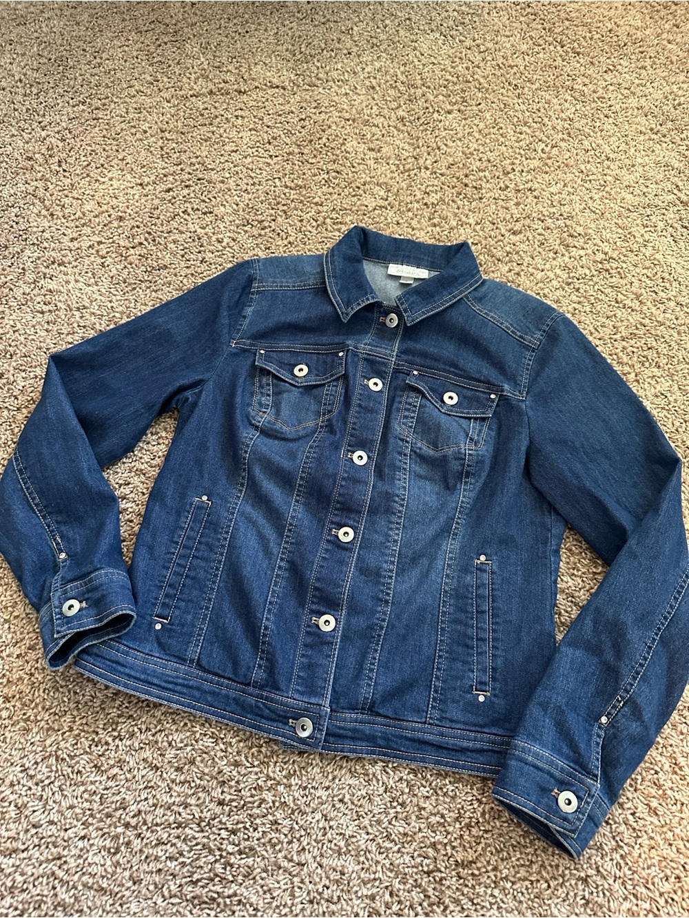 Dark Blue Denim Jean Jacket western chore barn rodeo
